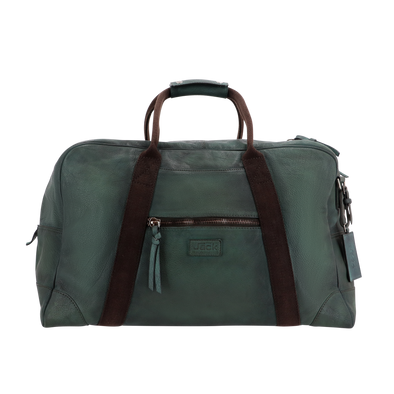 Green leather travelbag THE JACK LEATHERS