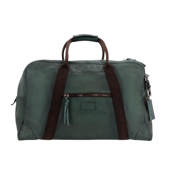 Green leather travelbag THE JACK LEATHERS