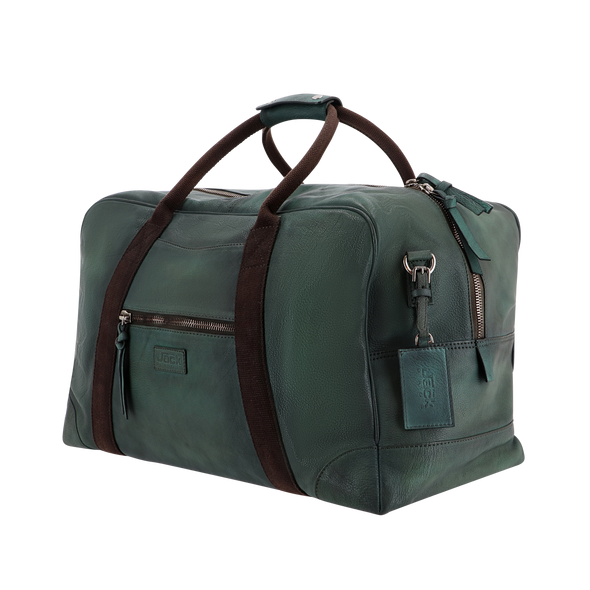 Green leather travelbag THE JACK LEATHERS