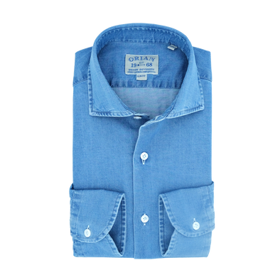 Washed light blue "Denim Division" casual shirt ORIAN