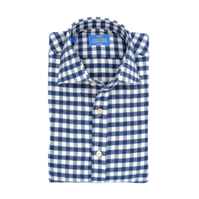 Blue and white "Vichy" casual shirt ALESSANDRO GHERARDI