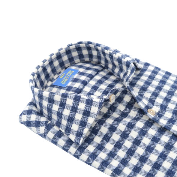 Blue and white "Vichy" casual shirt ALESSANDRO GHERARDI