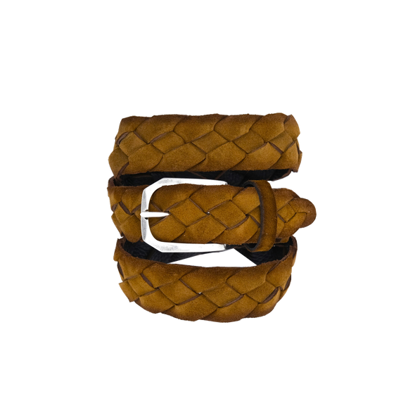 Camel suede braided belt VENETA CINTURE