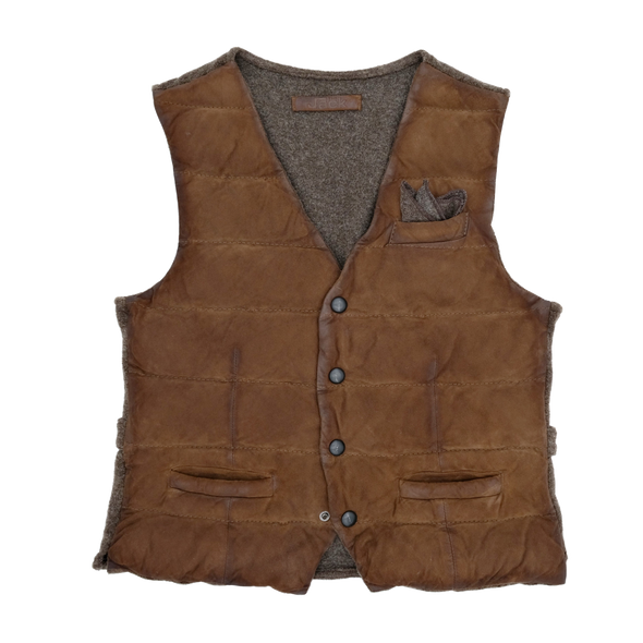 Burned brown suede bodywarmer THE JACK LEATHERS