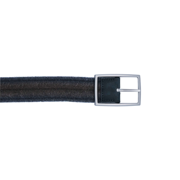 Brown and grey reversible elastic belt VENETA CINTURE