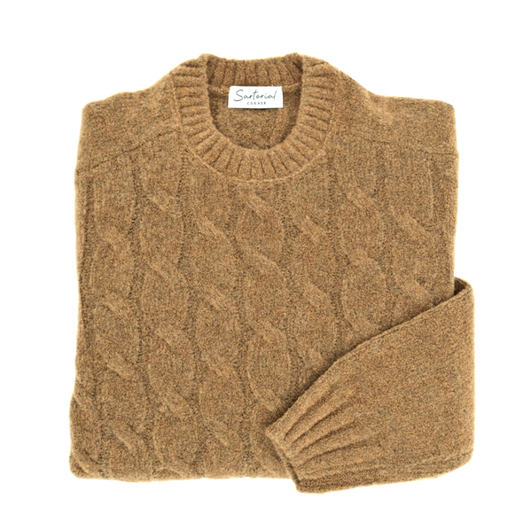 Hazelnut round neck sweater GRAN SASSO for Sartorial Corner