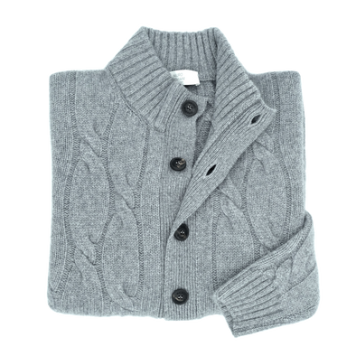 Grey buttoned cardigan MAURO OTTAVIANI