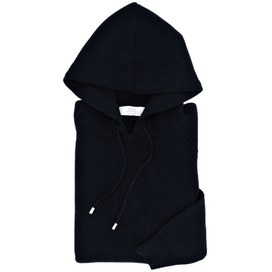 Navy blue hooded sweater MAURO OTTAVIANI