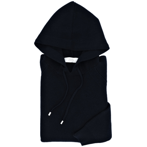 Navy blue hooded sweater MAURO OTTAVIANI