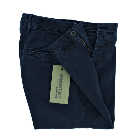 Navy blue chino INCOTEX 40582/825