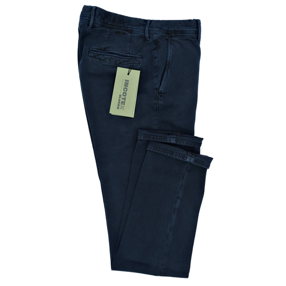 Navy blue chino INCOTEX 40582/825