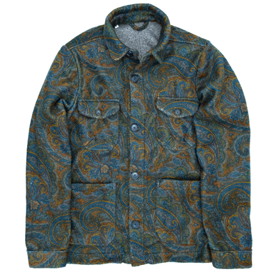 Blue and curry patterns "overshirt" sport jacket PIETRA SALATA