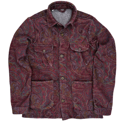 Red wine and brown patterns "overshirt" sport jacket PIETRA SALATA
