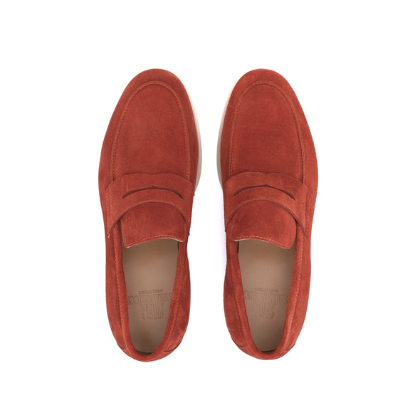 Deep orange suede loafers FABIANO RICCI