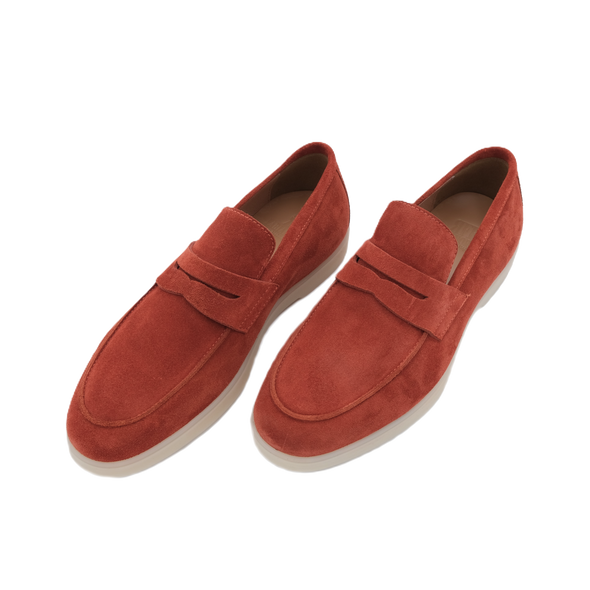 Deep orange suede loafers FABIANO RICCI