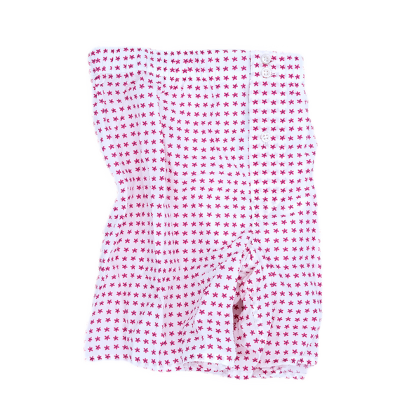 White background with fuchsia flowers boxer short ROBERTO RICETTI