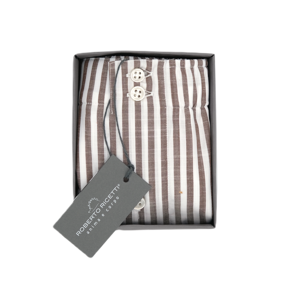 White background with brown stripes boxer short ROBERTO RICETTI