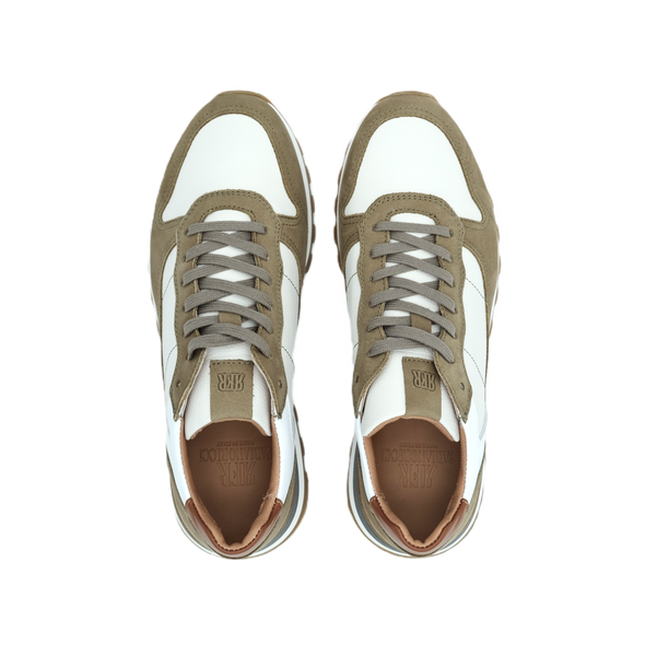 White and kaki "runner" sneakers FABIANO RICCI