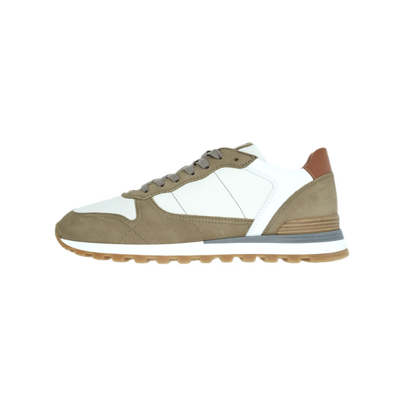 White and kaki "runner" sneakers FABIANO RICCI