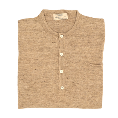 Mottled sand and button closure t-shirt AB KOST