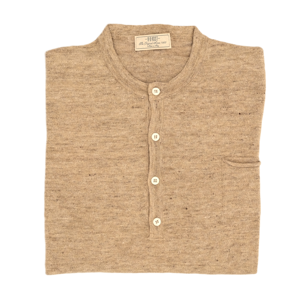 Mottled sand and button closure t-shirt AB KOST