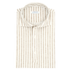 White and brown stripes "Fonctional garment" casual shirt ORIAN