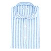 White and light blue stripes "Fonctional garment" casual shirt ORIAN