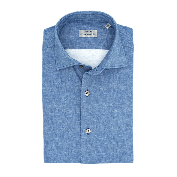 Mid blue "Fluid evolution" casual shirt ORIAN
