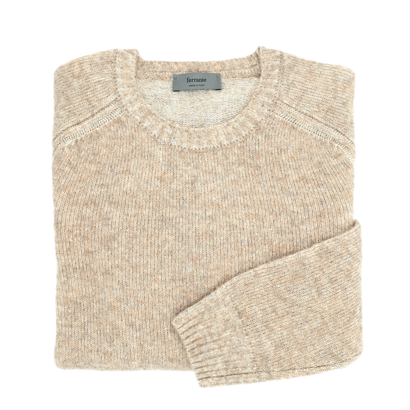 Light beige round neck sweater FERRANTE