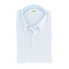 Button-down white and light blue stripes casual shirt ALESSANDRO GHERARDI