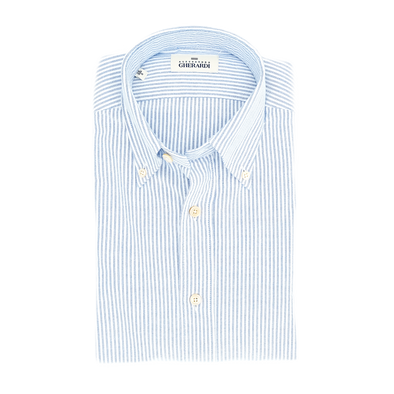 Button-down white and light blue stripes casual shirt ALESSANDRO GHERARDI