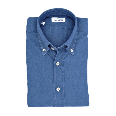 Button-down blue denim casual shirt ALESSANDRO GHERARDI