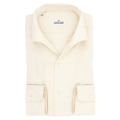 Off white "Herringbone" classic shirt ALESSANDRO GHERARDI