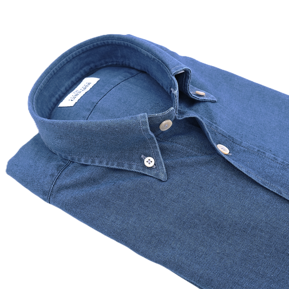 Button-down blue denim casual shirt ALESSANDRO GHERARDI