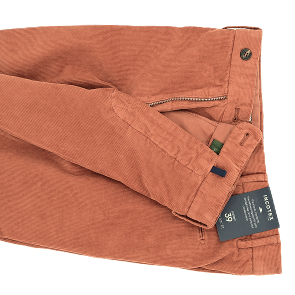 Burnt orange "thin corduroy" chino INCOTEX 39/40927/651