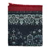 Embroidered "mumbai" scarf with night blue background / ROSI