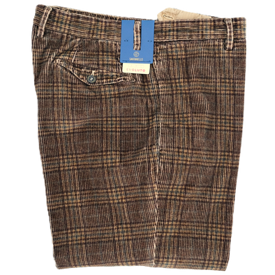 Hunting brown colour checks "Evoluto" chino SANTANIELLO DSQE3766