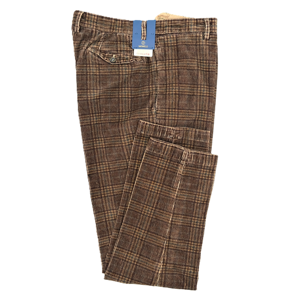 Hunting brown colour checks "Evoluto" chino SANTANIELLO DSQE3766