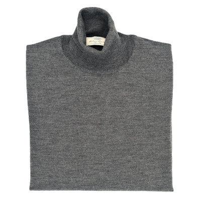 Mid grey "extrafine merino" turtle neck sweater AB KOST