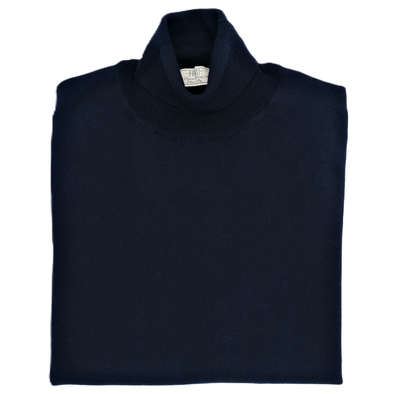 Dark blue "extrafine merino" turtle neck sweater AB KOST