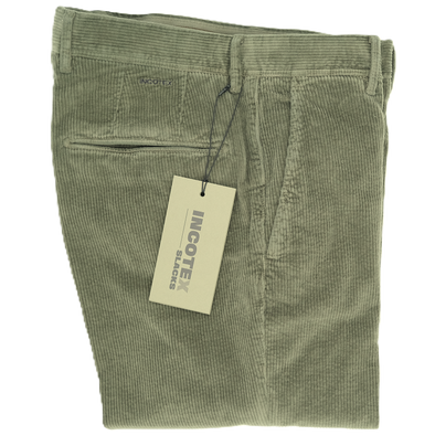 Green "corduroy" chino INCOTEX 4687A/743