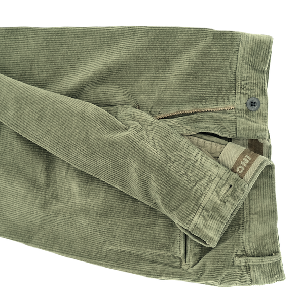 Green "corduroy" chino INCOTEX 4687A/743