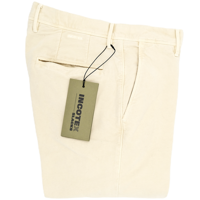 Off white "moleskin" chino INCOTEX 40686/033