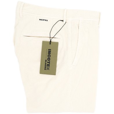 White "corduroy" chino INCOTEX 4687A/031