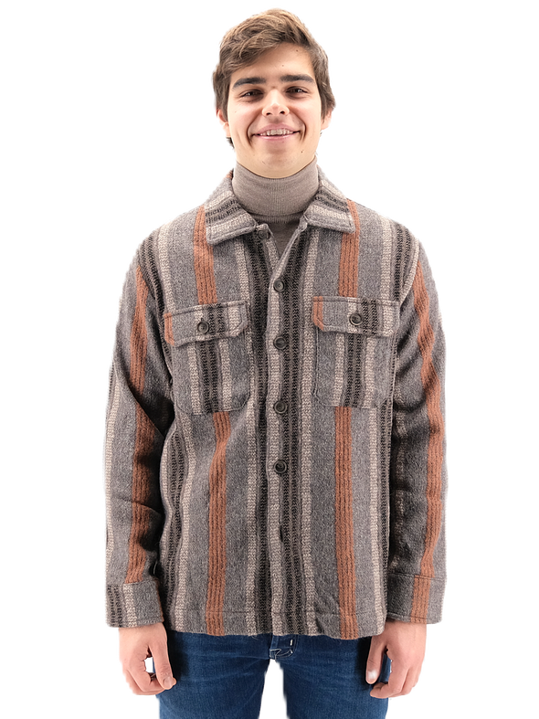 Multicoloured "autumn stripes overshirt " sport jacket  SUNHOUSE