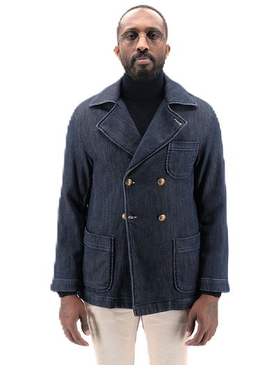 Blue jeans double-breasted sport jacket BARMAS