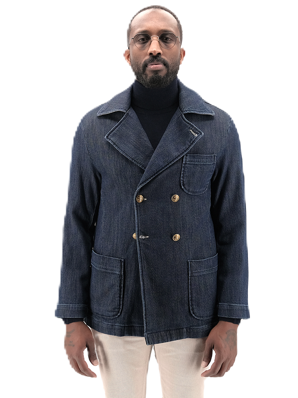 Blue jeans double-breasted sport jacket BARMAS