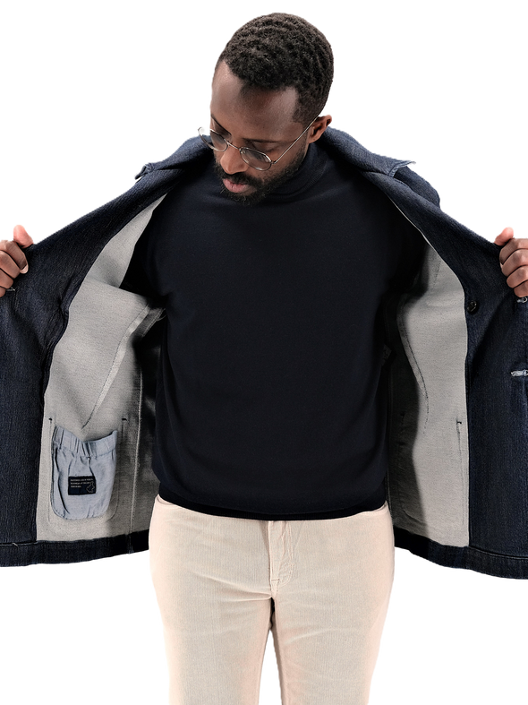 Blue jeans double-breasted sport jacket BARMAS