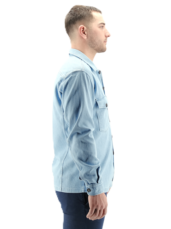 Light blue denim "Overshirt" sport jacket ALESSANDRO GHERARDI