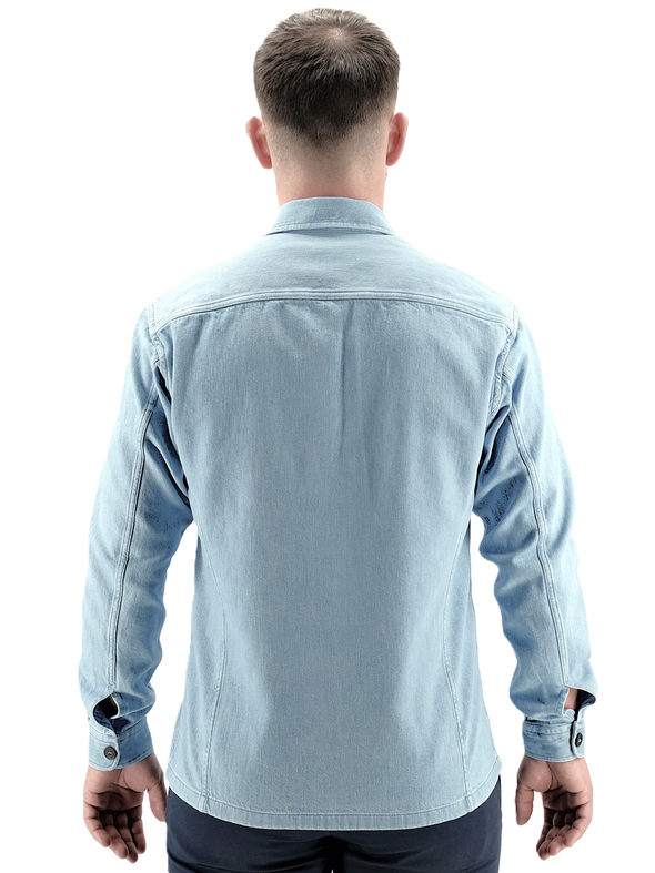 Light blue denim "Overshirt" sport jacket ALESSANDRO GHERARDI